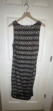 Alice & Olivia Black Lace Dress With Keyhole Back Size 12 Fully Lined
