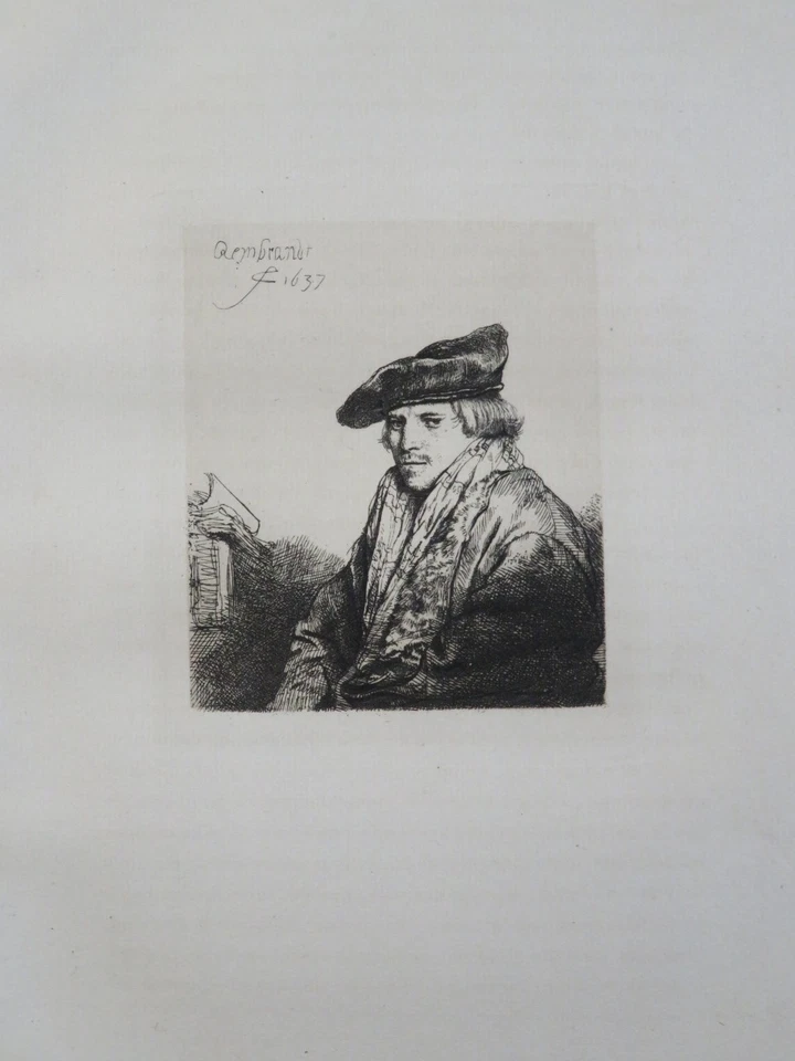 REMBRANDT (1606-1669) RARE Gravure JEUNE HOMME BERET VELOURS AMAND DURAND B.268 - Photo 2/4