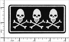 30 Pcs Embroidered Iron on patches Tri Skull Cross Bone 95x48mm AP021mC