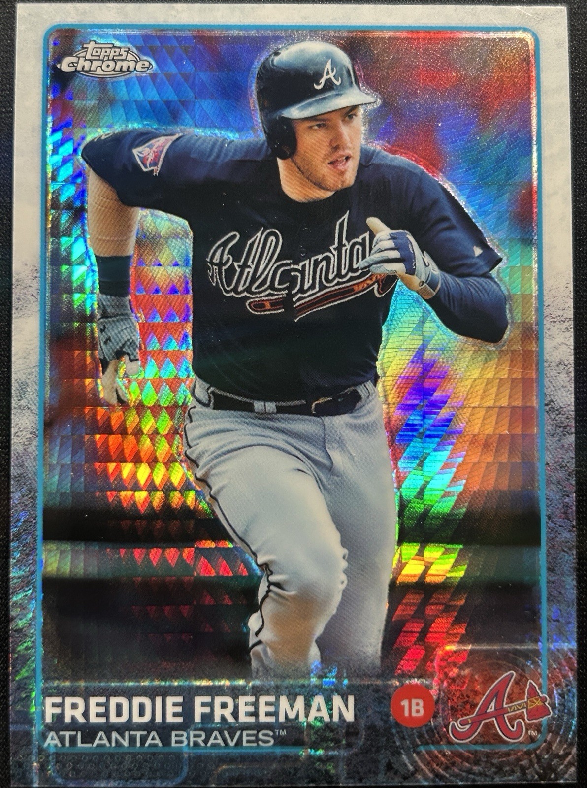 2015 Topps Chrome #105 Freddie Freeman Prism Refractor