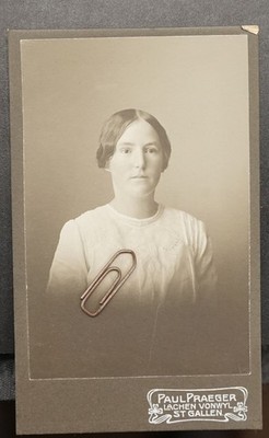 S Photo CDV KAB Portrait St Gallen Switzerland Woman Model Lady Blouse Studio Cabinet