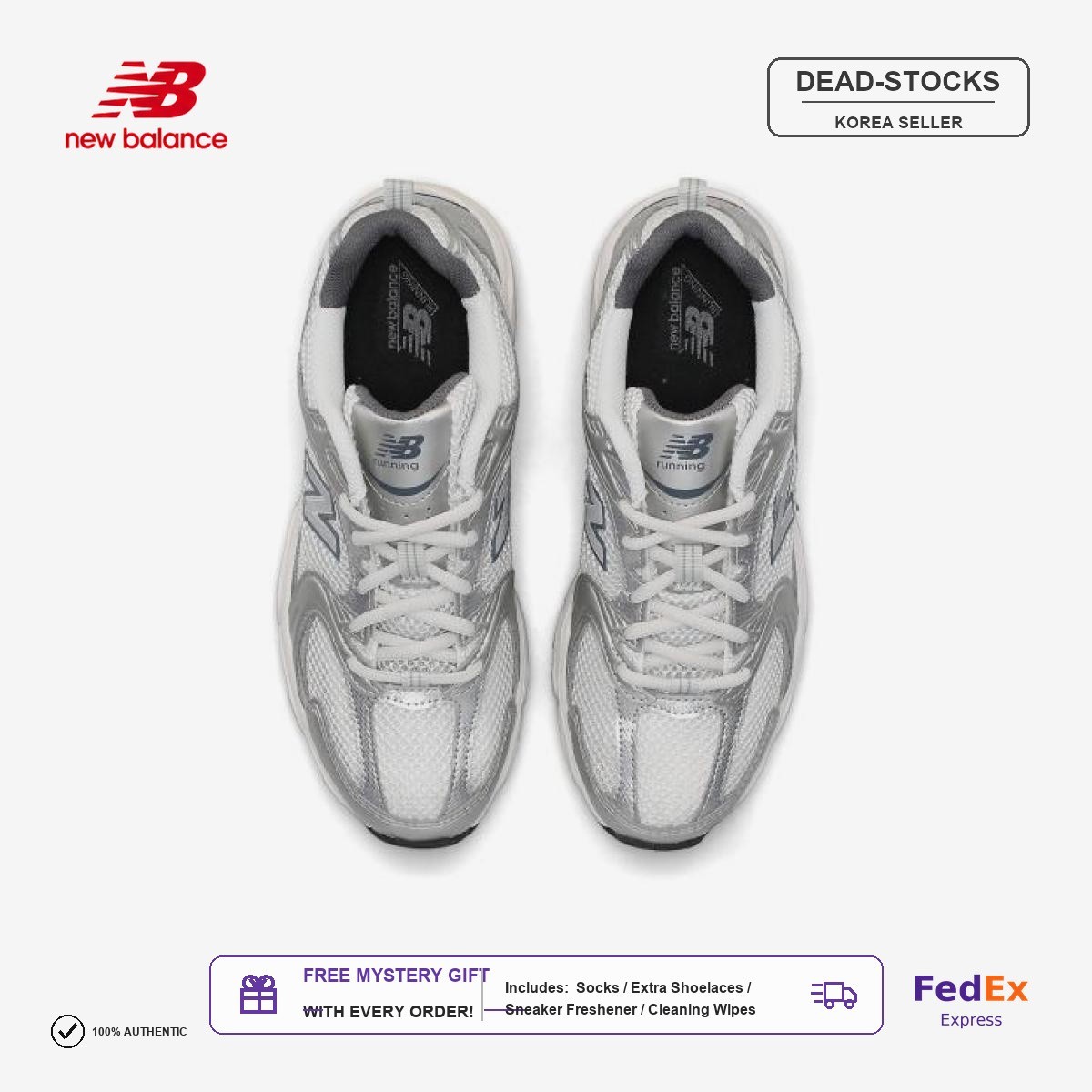 New Balance 530 Grey Matter Silver Metallic 4-12Size MR530LG