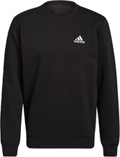 Adidas Mens size M Black Essentials Feelcozy Crewneck Pullover Sweatshirt