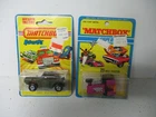 Matchbox Lesney Superfast SF73 Weasel- CHROME wheels, SF25 Mod Tractor, carded