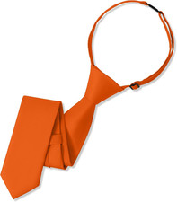 Boys Black Tie Pre-tied Adjustable Kids Solid Color Necktie for Age 8-12 Years w