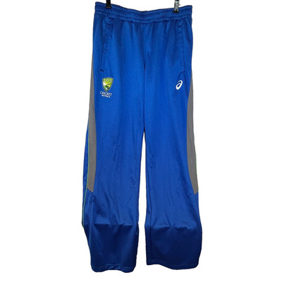 Asics Cricket Australia Pants Mens Size Large Pockets White Drawstring