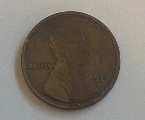 Semi-key date 1915 s Lincoln wheat cent penny coin in fine condition