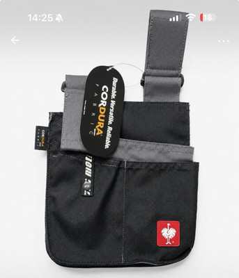 Engelbert Strauss Werkzeuggürteltasche CORDURA Schwarz/Grau mit Aufhängeschlaufe