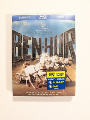 Brand New SEALED! Ben-Hur 50th Anniversary (Bluray/DVD, 2011) Best Buy Exclusive