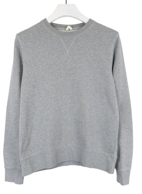ARKET Sweatshirt Herren Klein Rundhalsausschnitt Pullover Grau Melange Sportlich