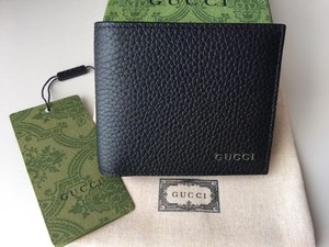 Gucci Signature Bi-fold Leather Wallet Black
