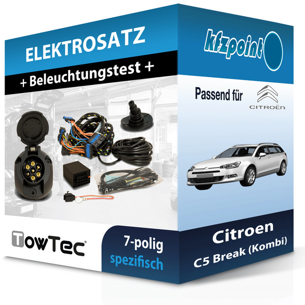 Towtec E-Satz 7Polig Fahrzeugspezifisch Passend für Citroen C5 Break (Kombi)-image