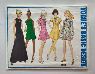 Y2K Vogue's Basic Design Pattern 2351 Size 14 Factory Folded and Uncut