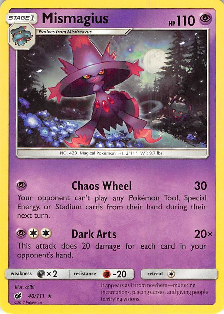 Mismagius (40/111) Rare NM SM04 SM - Crimson Invasion Pokemon TCG