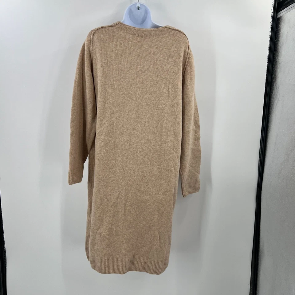 Vestido Suéter UNIQLO M 100% Lana Manga Larga Tejido Premium Beige Minimalista Acogedor Foto 2 de 4
