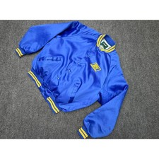 Vintage Dunbrooke Satin Varsity Jacket USA Made XL Blue