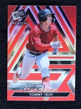 2024 Leaf Press Pass Premium Red Prismatic Reflector 13/15 Tommy Troy #47 uk2
