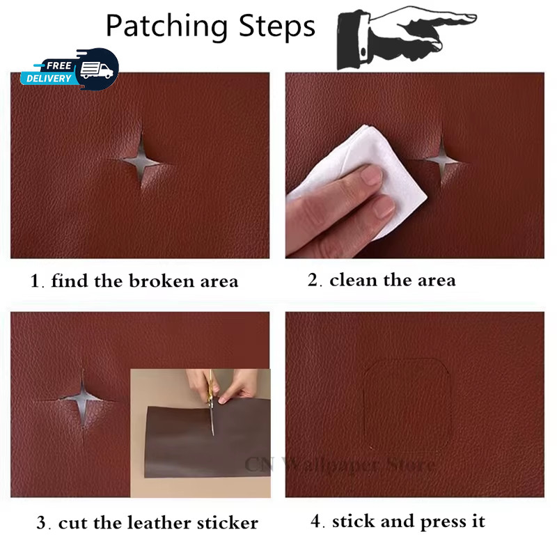 Nastro Riparazione Pelle Patch Autoadesiva per Sedili Auto Divano Giacche Patch foto 4