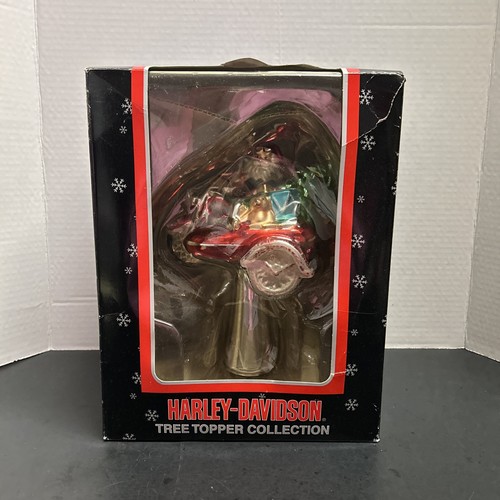 Vtg Holiday Christmas Santa Harley Davidson Motorcycle Sidecar Tree Topper - Picture 1 of 12
