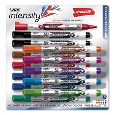 BIC Magic Marker Low Odor Bold Writing Dry Erase Pen, Assorted