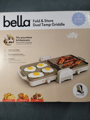 #ad #ad Bella Fold amp;Store Dual Temp Griddle Oatmilk; 1200w Electric Griddle Hot Plate $29.59