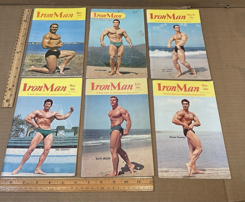 Vintage Iron Man Magazine Bodybuilding Physical Physique Vol.26 No. 1 thru 6