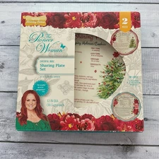 Pioneer Woman Sharing Plate Set Cheerful Rose Set Of 2 12” Platters Christmas 