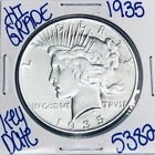 1935 SILVER PEACE DOLLAR AUTHENTIC HI GRADE U.S. MINT COIN RARE KEY DATE 5382