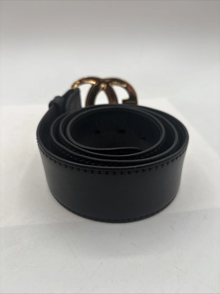 Cinturón Gucci GG negro años 70 para hombre talla 85/34 cuero con caja original Foto 3 de 4