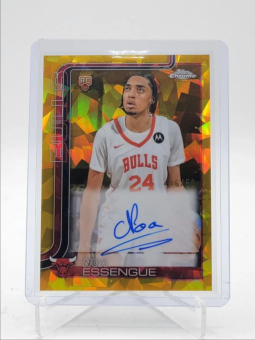 NOA ESSENGUE 2025-26 TOPPS CHROME SAPPHIRE ROOKIE GOLD RC AUTO 46