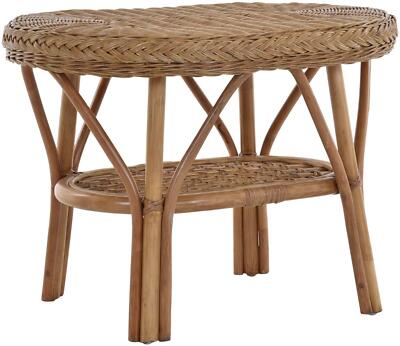 Rattan-Tisch/Ovaler Beistelltisch/Couchtisch Tisch Ablage (Oval - Honig Dunkel)