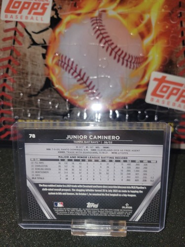 2024 Topps Chrome Black Junior Caminero RC Rookie Purple Mini-Diamond /150 - Picture 2 of 2