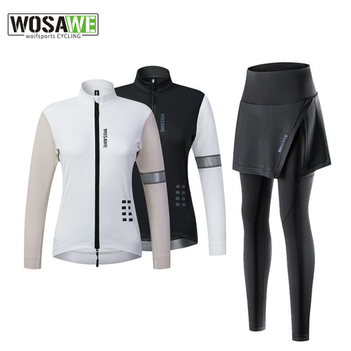 WOSAWE Damen Winter Fleece Radfahren Jäckchen Füllung Hose Rock MTB Reiten Anzug - Bild 1 von 19
