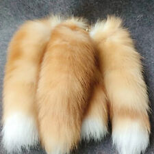Wholesale 2/5/10pcs 16"-18" Real Fox Fur Tail Keychain Bag Pendant Cosplay Toys