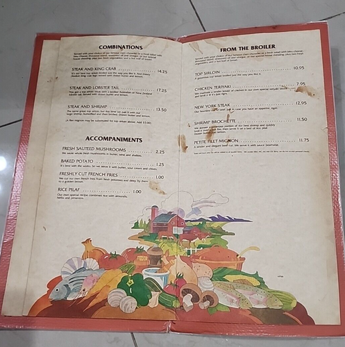 1980's HUNGRY TIGER Restaurant Original Laminated Menu Steak & Seafood JRRTS - Picture 5 of 7