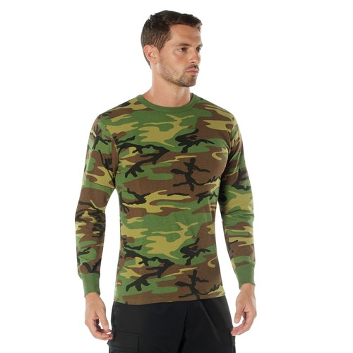 Rothco Long Sleeve Camo T-Shirt – Military Style Cotton Blend Tactical Top - Picture 6 of 17