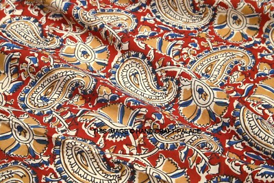 22.9m Indisch Kalamkari Muster Baumwolle Hand Block Anokhi Bedruckt Stoff