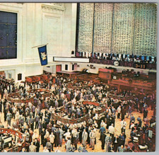 1963 New York Stock Exchange, Wall & Broad Streets, NYC  Vintage Postcard Posted