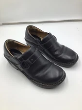 Cabelas Womens Sandhill Collection Clogs Black Leather Slip On Mid Heel 7.5 M