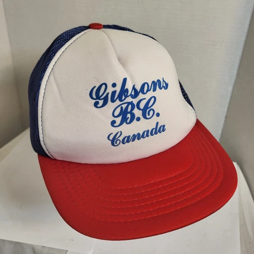 GIBSONS BC CANADA Hat Snapback Baseball Vintage 80s Cap Retro Dad Trucker