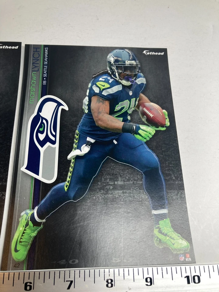 2 Seattle Seahawks Fathead 2013 NFL Tradeables Decals Sherman Marshawn Lynch - Image 3 of 4