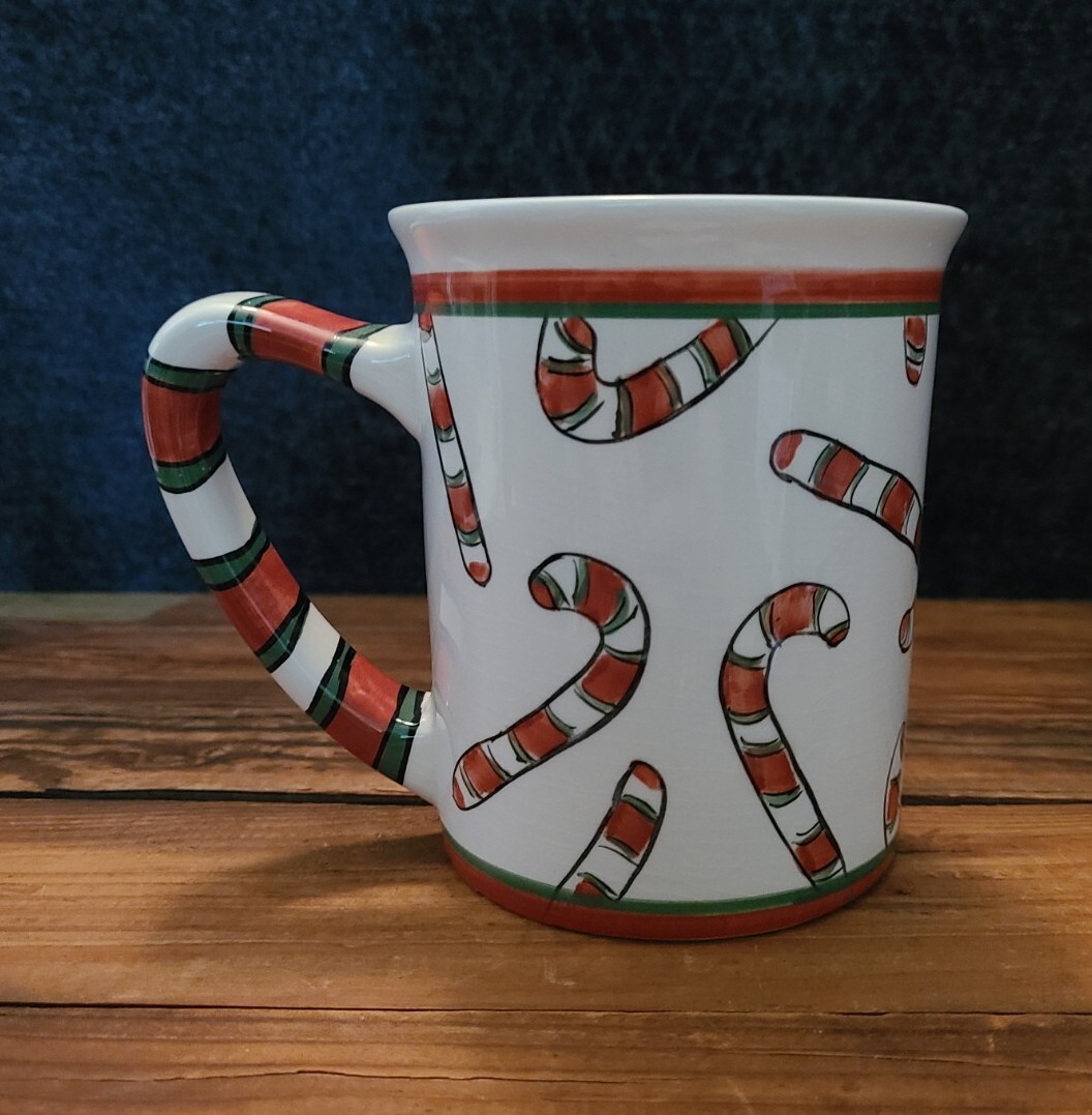 Vtg 1998 Bath & Body Works Christmas Large 16oz Candy Cane Coffee Cup Mug  READ | eBay