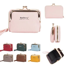 Women Card Slot Wallet PU Leather Pocket Card Holder Zipper Coin Purse Bag Gift