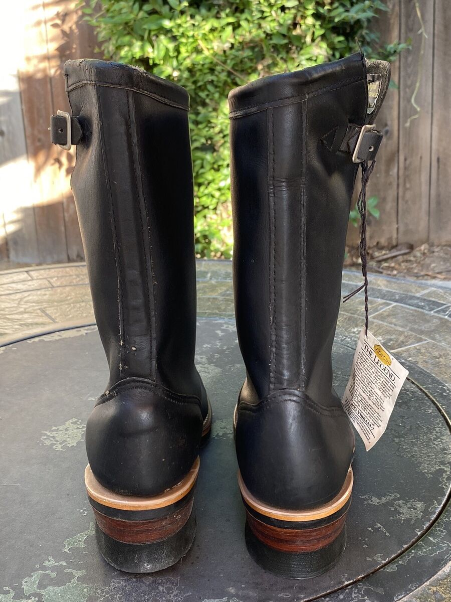 CHIPPEWA Engineer Motorcycle Black Leather Boots Soft Toe CHIPPEWA Engineer Motorcycle Black Leather Boots Soft Toe