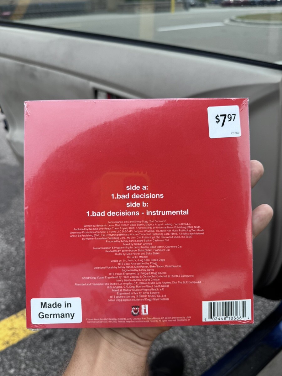 Benny Blanco Bad Decisions BTS レコード Bad Decisions 7