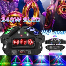 240W Beam Spider Laser Moving Head Stage Light 9 LED RGB DMX DJ Disco Party US