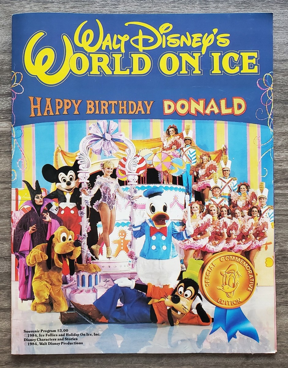 Vintage 1984 World On Ice Program Walt Disney With Poster Happy