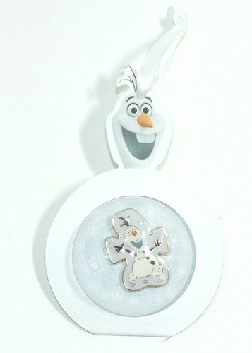 Disney Pin Trading Christmas Holiday Ornament Frozen Olaf Plastic Dome Snowman
