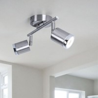 Deckenlampe Flurleuchte Spotleuchte Strahler Verstellbar Aluminium Led 2 Flammig