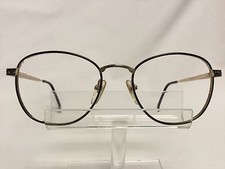 Vintage On-Guard Eyeglasses 046 Southwestern Round Black  Gold Retro Metal NOS